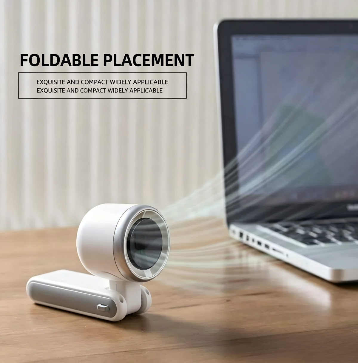 Foldable handheld fan with turbo high-speed silent strong wind, USB rechargeable, neck-hanging small fan
