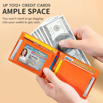 Rfid Blocking Leather & Carbon Fiber Credit Card Holder