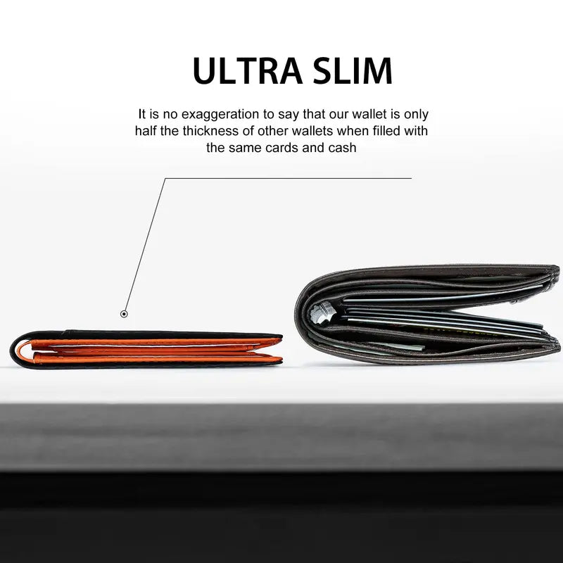Rfid Blocking Leather & Carbon Fiber Credit Card Holder