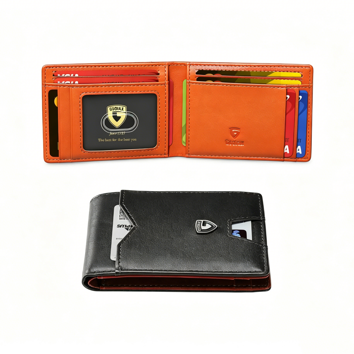 Rfid Blocking Leather & Carbon Fiber Credit Card Holder