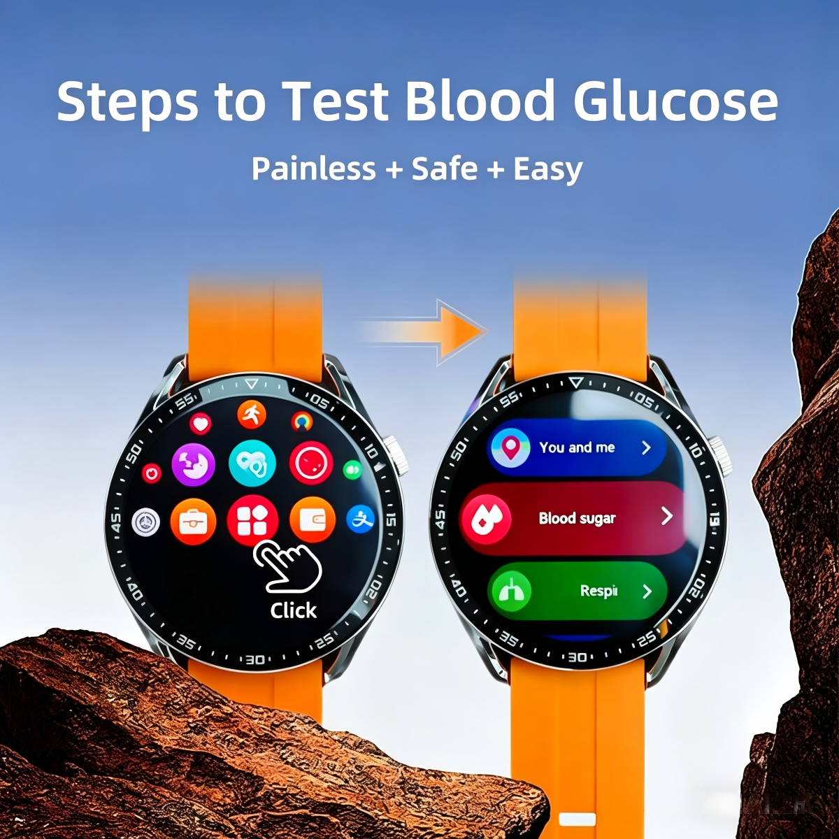 🔥🔥HW GT Pro Painless Blood Glucose ALL DAY Real-Time Monitoring Smart Bluetooth Watch