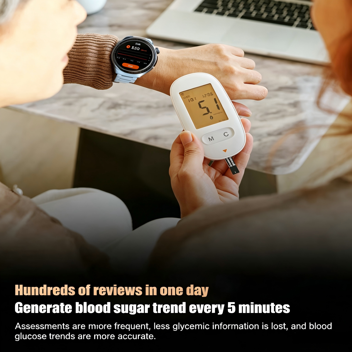 🔥🔥HW GT Pro Painless Blood Glucose ALL DAY Real-Time Monitoring Smart Bluetooth Watch
