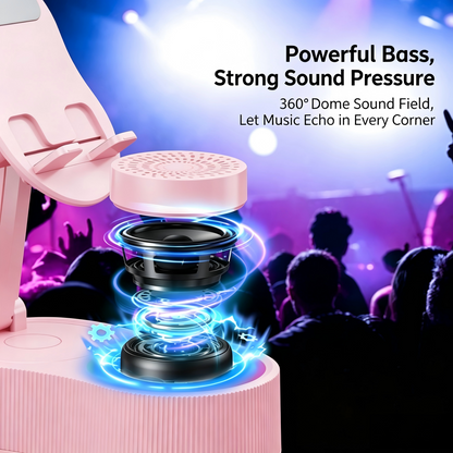 Induction Phone Holder Power Bank Wireless Bluetooth Speaker Desktop Live Streaming Audio