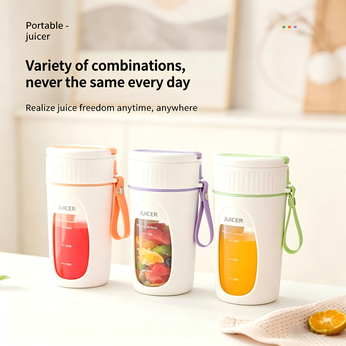 Portable Rechargeable Juicer Small Fruit Juice Cup Multifunctional Juicer for Students and Home Use